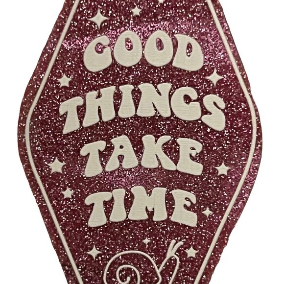 Purple Glitter Resin Motel Keychain - Picture 5 of 7